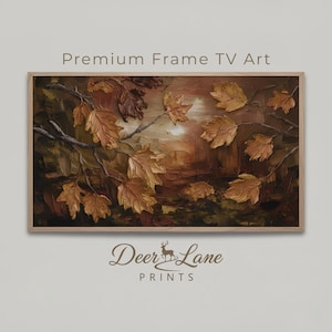 Abstract Autumn Leaves Frame TV Art | Textured Fall Decor (Digital Download)
