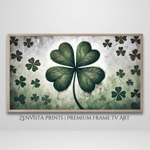 Vintage Shamrock Frame Tv Art St Patrick&#39;s Day | Shamrock Painting Tv Art  for Samsung Lg Tcl | Irish Screensaver | Instant Digital Download