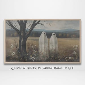 Halloween Frame Tv Art Ghost Painting | Vintage Spooky Landscape Art for Frame Tv | Fall Frame Tv Digital Art Download