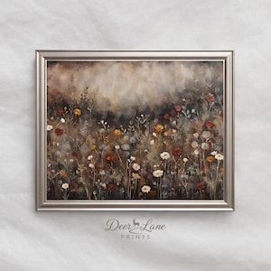 Vintage-Gemälde einer Wildblumenwiese | Stimmungsvolle Landschaft als Digitaldruck (Digitaler Download)