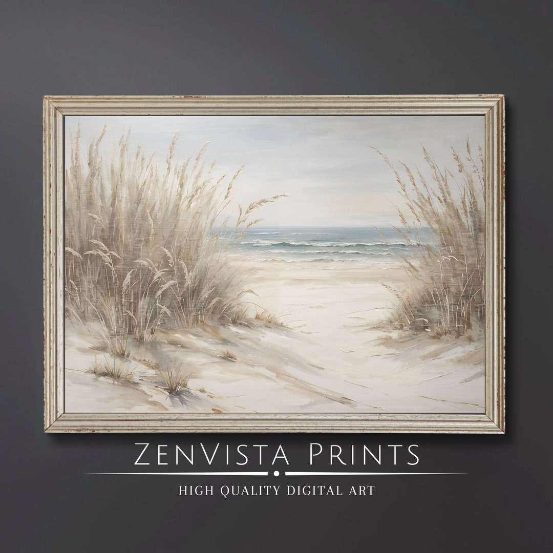 Printable Beach Landscape Wall Art Coastal Scene Beach Grass Wall Art ...