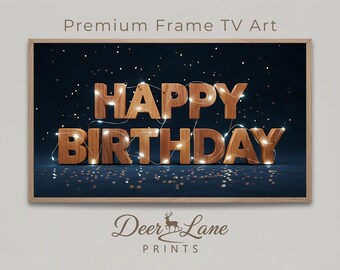 Happy Birthday Frame TV Art: Party Celebration Banner (Digital Download)