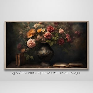 Dark Academia Kwiatowa martwa natura: Moody Frame TV Art (pobranie cyfrowe)