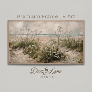 Küsten Wildblumen Bilderrahmen TV Kunst | Vintage Strandlandschaft (Digitaler Download)