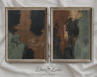 Neutral Abstract Digital Prints Set, Organic Earth Tone Wabi Sabi Printable Wall Art Download