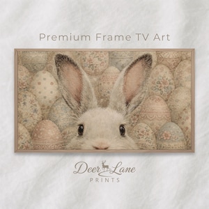 Vintage Osterhase Rahmen TV Kunst Digitaler Download – Neutrale Osterei Malerei, Bildschirmschoner