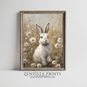Bunny Prints Wall Art Printable | Vintage Bunny Print Download | Downloadable Rabbit Bunny Art | Easter Bunny Print | Vintage Spring Print