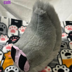 soft plush Gray Fursuit Nub Bunny Beltloop Tail