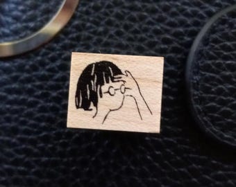 MA7Stamp - Rubber Stamps - Fumiko Looking Up