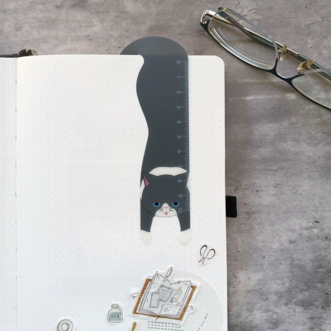 Book Mark Ruler Velos - Hanging Nyan Koshi Bookmark Ruler - Gray - Etsy