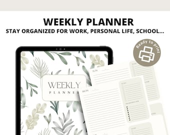 Weekly planner, english version, printable!