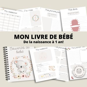 Baby Book | in French | PDF A4 | Printable | Baby Journal | Baby&#39;s First Year | Digital Product