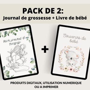 2-Pack: Pregnancy Journal + Baby Book in French | PDF | Printable | Pregnancy Tracker | Baby Keepsake