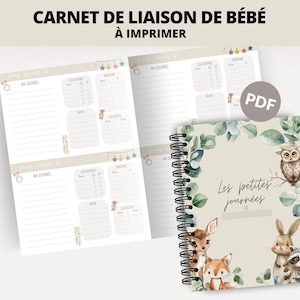Cuaderno de enlace para bebés para guardería | Cuaderno de guardería | Producto digital | Guardería para bebés | en francés | PDF | Imprimible | Seguimiento de bebés