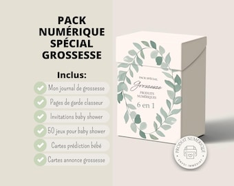 Special Pregnancy Pack | in French | PDF | Printable | Digital Products | Pregnancy Tracker | Pregnancy Announcement | Baby Shower