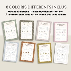 Carte de prédiction bébé | Pronostics bébé | en français | PDF | Imprimable | Babyshower | Gender reveal | Produit numérique image 2