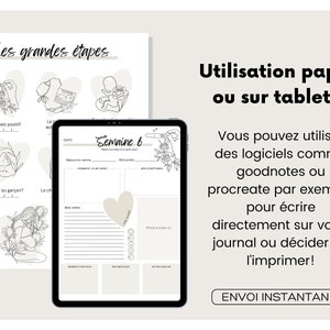 Journal de grossesse en français PDF Imprimable Suivi de la grossesse. image 7