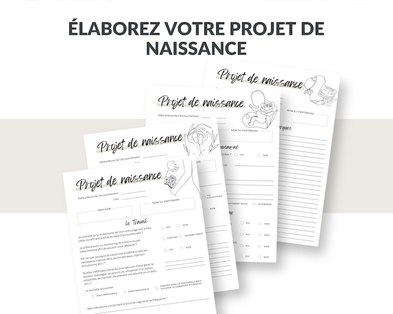 Journal de grossesse en français PDF Imprimable Suivi de la grossesse. image 5