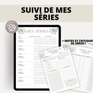 Op de afbeelding: Printbare checklist om tv-series bij te houden. De checklist bevat een sectie voor de naam van de serie, het seizoen nummer, het aantal afleveringen en het platform. Er is ook een sectie voor notities en recensies van de serie.