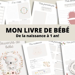 Babyboek | in het Frans | PDF-A4 | Afdrukbaar | Babydagboek | Het eerste jaar van de baby | Digitaal product