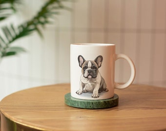 Mug animal de compagnie, tasse chien, idée cadeau pour les amoureux des chiens, monument commémoratif d'animal de compagnie, tasse bouledogue français