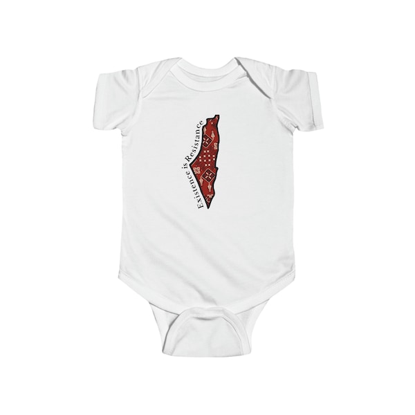 Infant Garment for Solidarity - Fine Jersey Watermelon Onesie- Palestinian Flag Symbol Onesie