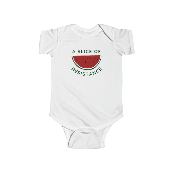 Infant Garment for Solidarity - Fine Jersey Watermelon Onesie- Palestinian Flag Symbol Onesie