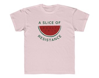 Children's Watermelon Symbol Tee - Regular Fit Palestinian Flag Colors - Activist Kids Shirt