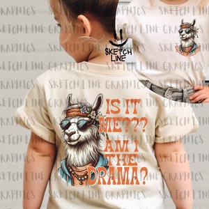 Bin ich das Drama Lama Lustige Sublimation Png Download Shirt Design Jugend Kinder Png Lustiges Lama Png Digital Download Shirt Sublimation Png