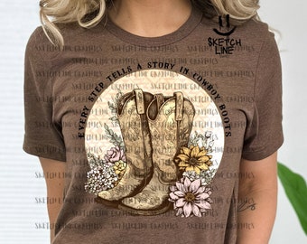 Cowboy Boots Western Sublimation Download Shirt Design Png Cowgirl Boots Png Digital Cowgirl Western Png Design Trendy Design Western