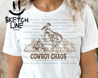 Cowboy Chaos Western Png Trendy Design PNG, Cowboy Png, Western Png For Shirts, Sublimation Png Digital, Retro Western Png, Cowgirl Png