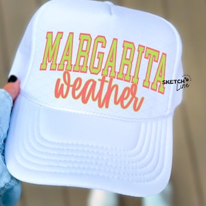 Parche para gorra de camionero Margarita Weather PNG, Verano PNG, Gorra de camionero moderna PNG, Lindo parche para gorra de camionero
