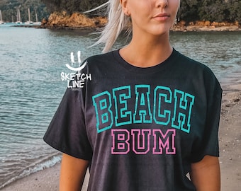 Beach Bum Varsity Letters Sublimation Png Svg Summer Shirt Design Varsity Beach Bum Png Summer Vibes Beach Shirt Png Sublimation Trendy Png