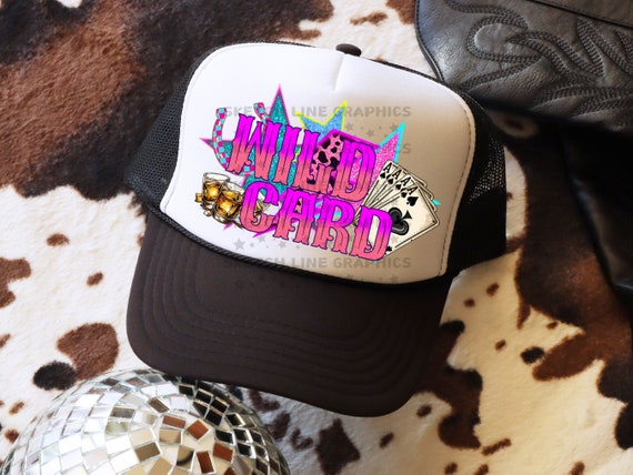 Wild Card Western Faux Trucker Hat Patch Png Design  display picture 1
