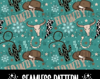 Modèle western sans couture, salutation png, conception de modèle de tissu occidental, téléchargement numérique png, papier numérique
