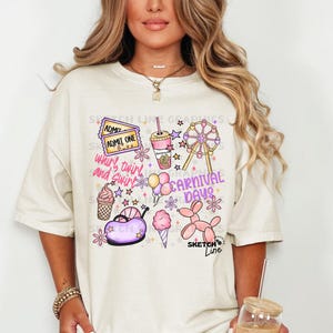 Carnival Collage Shirt Png Design, PNG Digital For Shirts, Collage Shirt Design Png Download, Trendy Png Designs, Cute Girly Digital Png