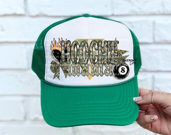Hoochie Mama Faux Trucker Hat Patch Png Design, Checkered Trucker Hat Patch Png Download, Boujee Png, Trendy Trucker Hat Png, Camo Hat Patch