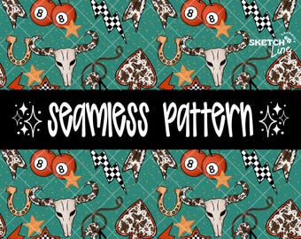Western Seamless, Howdy Pattern Png, Country Stoffmuster Design, digitaler Download