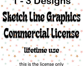 Kommerzielle Lizenz für Sketch Line Grafiken eins bis drei Designs