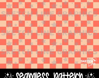 Retro Checkered Seamless Pattern, Checkered Pattern Png, Groovy Fabric Pattern Design, Digital Download Png, Digital Paper, Trending Png
