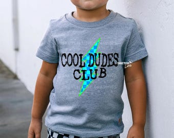 Cool Dudes Club damier Png, téléchargement numérique Png pour tout-petits, T-shirt tendance Png Design pour enfants, chemise pour jeunes numérique, conception de chemise à carreaux pour enfants
