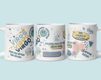 Virgo Sternzeichen Tasse: Lustige Astrologie Himmlische Kunst Kaffeetasse