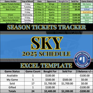 Chicago Sky Spielplan | Saisonkarten-Tracker