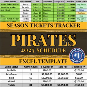Piraten Spielplan | Saisonkarten-Tracker