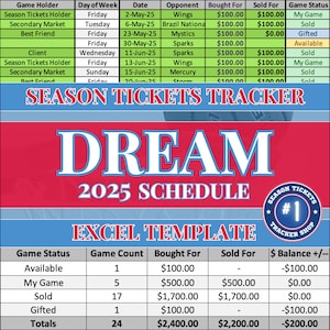 Atlanta Dream Spielplan | Saisonkarten-Tracker