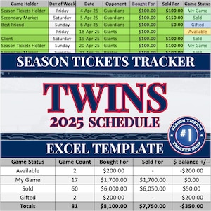 Zwillinge Spielplan | Saisonkarten-Tracker