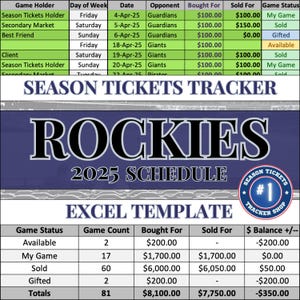 Rockies Spielplan | Saisonkarten-Tracker
