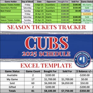 Cubs Spielplan | Saisonkarten-Tracker