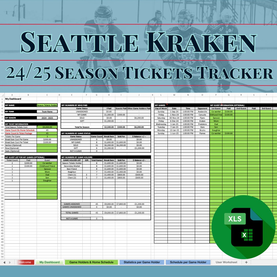 Seattle Kraken Season Tickets Tracker 2024-25 - Etsy