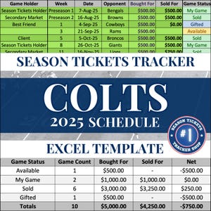Colts Spielplan | Saisonkarten-Tracker